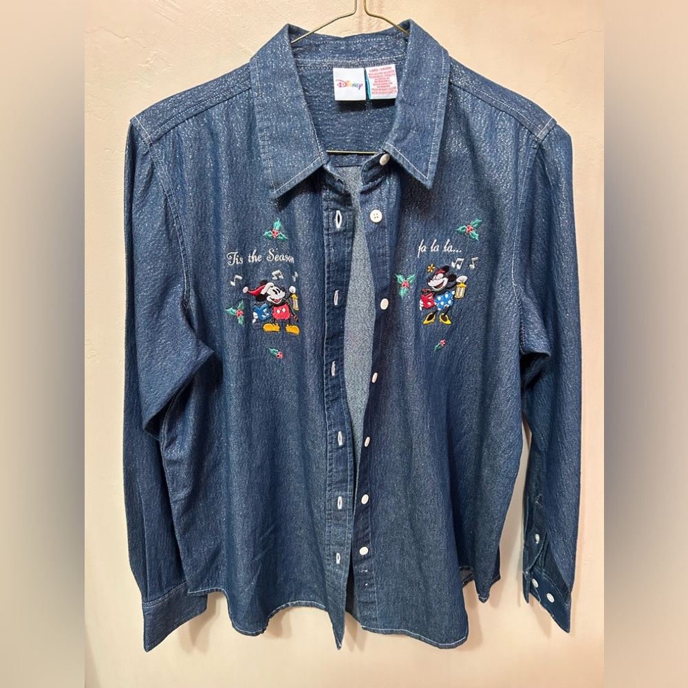 NWOT Disney Sparkly Denim Shirt